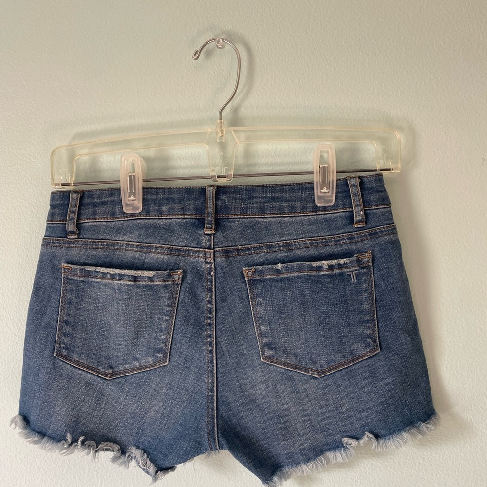 Denim Frayed Hem Shorts